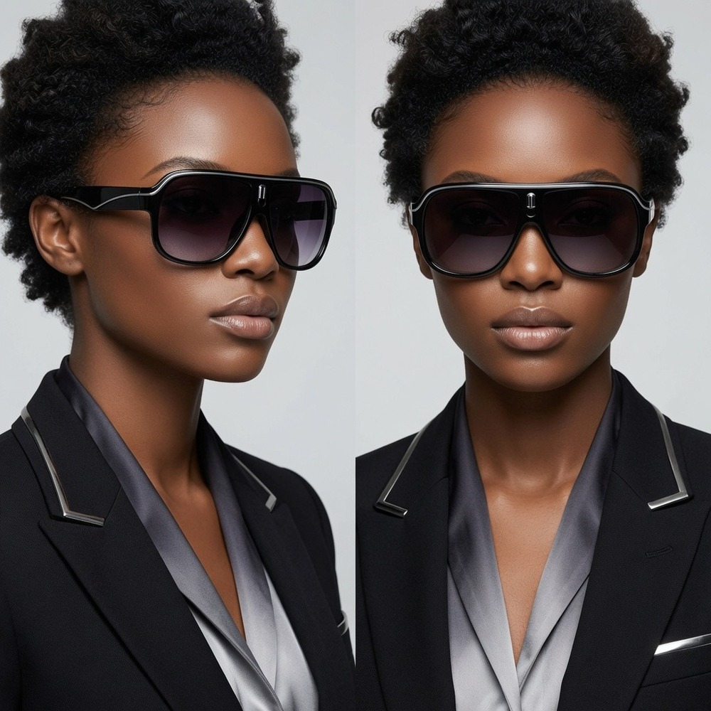 Women Sunglasses Black Gradient Smoke Lens Flat‎ Top Luxury Style UV400 Protect